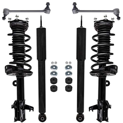 Image of Detroit Axle - Front Struts Shock Absorbers Kit for 2007-2012 RDX, 2 Struts & Coil Spring Assembly, 2 Rear Shock Absorbers, 2 Sway Bars, 2008 2009 2010 2011 Replacement