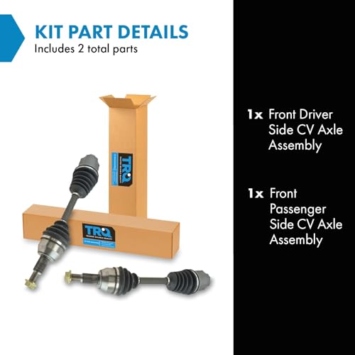 Image of TRQ Front Driver and Passenger CV Axle Assembly Set Neoprene Boots Moly Greased Compatible with 2005-2008 Saturn Vue L4 2.2L 2.4L FWD Automatic