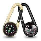 2pcs Compass with Keychains and Carabiner, Orientation Navigation Orienteering Hiking Compass for...