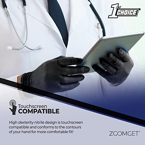 1St Choice Black Nitrile Gloves, Box Of Xl Nitrile Gloves, Disposable Latex Free Exam Grade Black Gloves - 3Mil #TOP3