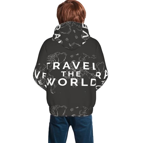 Travel The World1 Kid Hoodies Boys Sweatshirts Girls Pullover with Pocket4