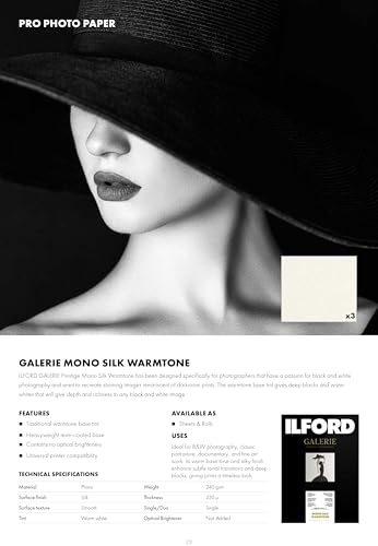 ILFORD GALERIE Mono Silk Warmtone 250 gsm 5x7 cali - 127 mm x 178 mm 100 kartek