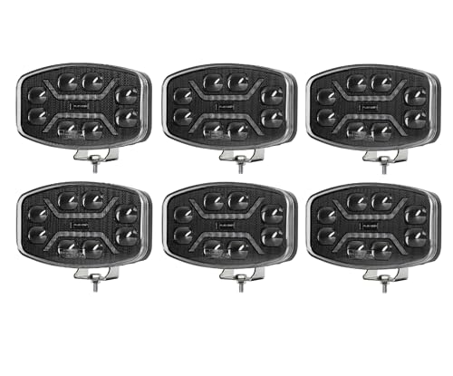 Generico 6 Fari da Lavoro LED 46W 12V 24V Luce Abbagliante Raggio Lungo Bianco Giallo + Posizione Bianco Arancio ECE E9 Veicoli Fuoristrada Camion