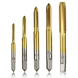 QLK 5 Pcs Tarauds à Goujure Droite, HSS Foret Taraudeur M3 M4 M5 M6 M8, Embouts de Tarauda...