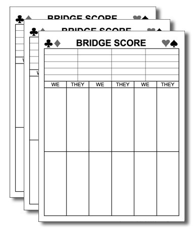 Guajolote Prints Bridge Score Notepad, 4.25 x 5.5 inches, 50 sheets, 3-Pack