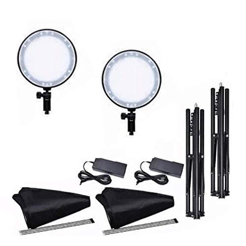 Kit Iluminação Luz Contínua Softbox com Led Circular 45W Dimmer para Estúdio (Bivolt)
