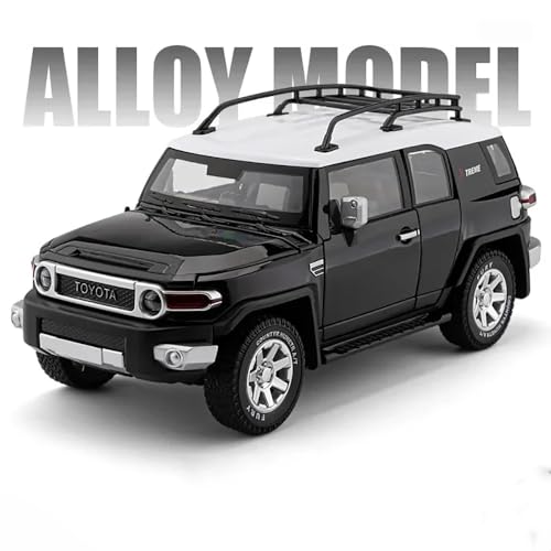 Image of 1:24 Toyota Fj Land Cruiser Toy Car Diecast Metal Car Light Sound Pull Back Openable Door Cars for Kids