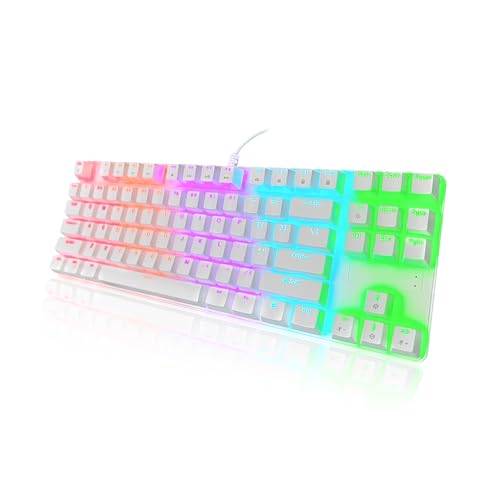 Bangsanth Mechanical Keyboard, Premium 87-Key, Mechanical Gaming Keyboard with Blue Switches and Dynamic 16-Mode Backlight - Plug and Play, Anti-Ghosting, for PC, Windows, Mac, Gamer, Office, Typists