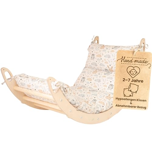 WoodsCraft Kletterbogen mit Kissen - Holz Klettergerüst Indoor -...