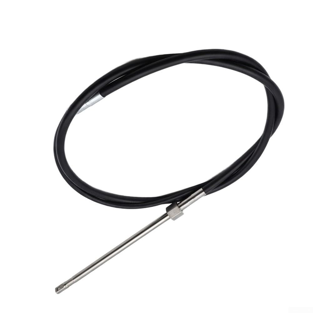 Câble de direction rotatif hors-bord pour la pêche - En acier inoxydable de qualité marine - Faible friction - Contrôle précis - Noir - 3,7 m