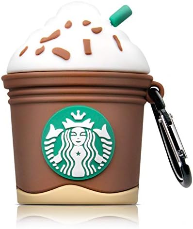Coralogo for Airpods 1/2 Cute Case, 3D Cartoon Food Coffee Fashion Soft Silicone Airpod Shockproof Skin Funny Fun Cool Design Accessories Cover Air pods Cases for Kids Teens Girls Boys (Icecream Cup)
