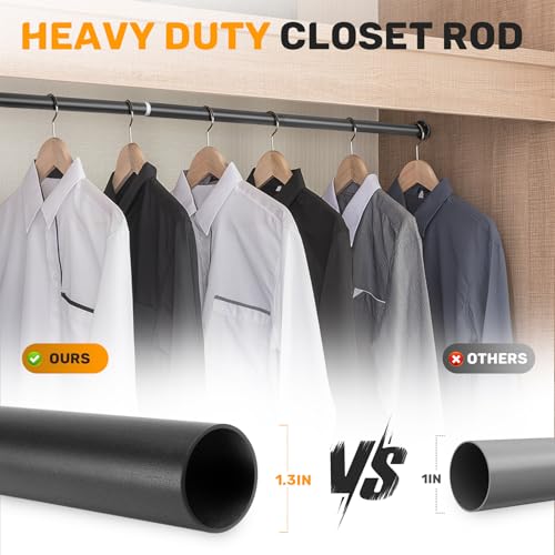 Tringle de penderie extensible et robuste supportant les vêtements lourds - 4