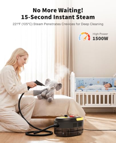 Steam Cleaner, 15s Heat Up, 6 Level Adjustment with 18 Accessories, 1500W - Image 2