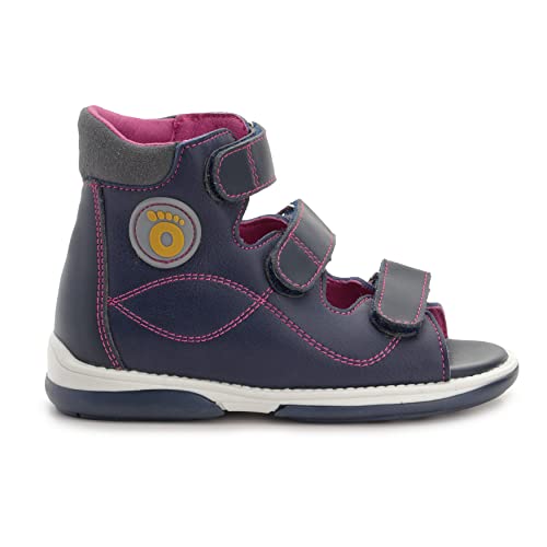 Memo Betti Corrective Orthopedic High-Top Afo-Like Microfiber Sandal, Navy Blue, 25 (9 M Us Toddler) #TOP4