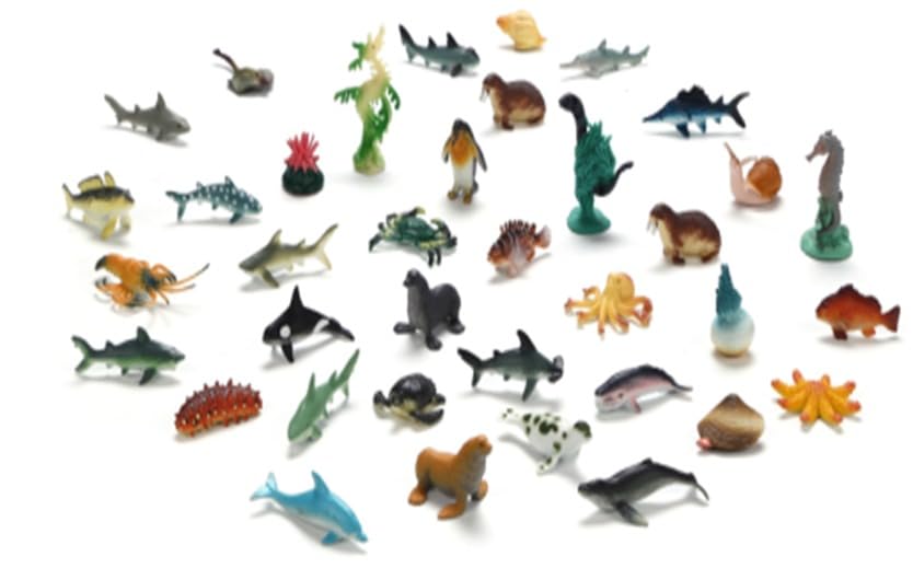 Image of Small Kids Sea & Wild Animal Toys Sets for Fun, Educational, Spark Imagination and Learning (Multi Choice Sets) (Ocean & SEA Animals) 37pcs