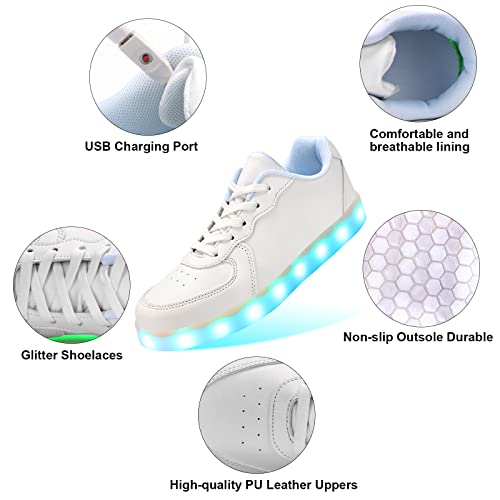 Image of Light Up Shoes Men Women LED Shoes USB Charging Adult High Top LED Sneakers Glow in The Dark Footwear for Dancing Party Festivals Festivals