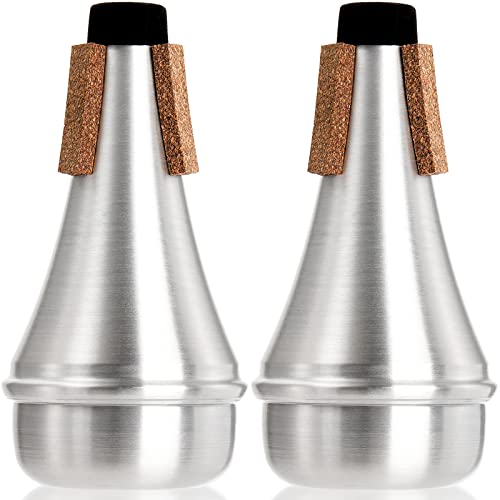Pumtus 2 Pack Trumpet Mute, Aluminum Practice Mute Silencer, Lightweight Mini Trumpet Practice Mute for Jazz, Beginners and Students