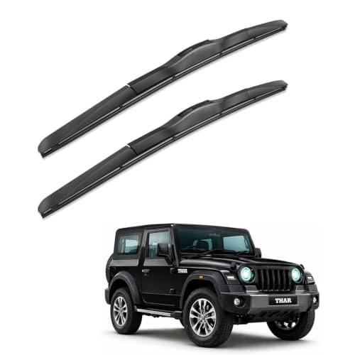 Image of Oshotto Frameless (O.E.M Type) Wiper Blades Compatible with Mahindra Thar (14 inch / 14 inch)