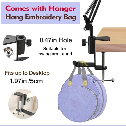 Image of Rotated Cross Stitch Stand Embroidery Hoop Holders Cross Stitch Holder Stand Metal Lap Embroidery Stand Lap, Hand Embroidery Hoop Stand Lap Suitable for Cross Stitch Kit and Embroidery Frame