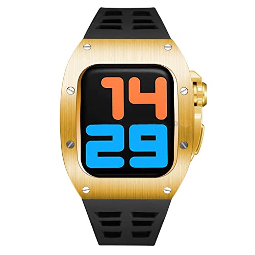 Boîtier en métal de luxe pour Apple Watch 7 avec bracelet silicone