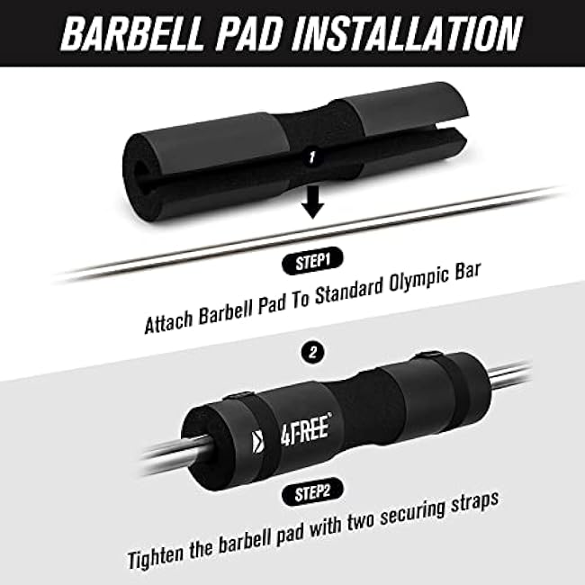 G4Free 9Pcs Barbell Pad Set for Squat, Hip Thrusts, Lunges, Leg day, Standard Olympic Bars with 2 Gym Ankle Safety Straps, 3 Hip Resistance Bands, 2 Lifting Strap, Barbell Pad, and Carry Bag