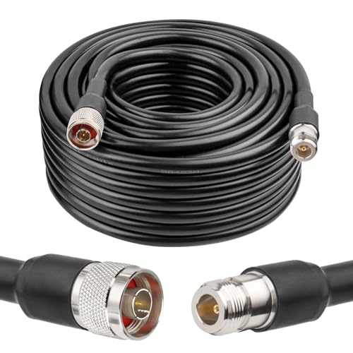 XRDS -RF KMR400 N Male to N Female Cable 75FT, 50 ohm KMR400 Low Loss Type N Female to Type N Male Extension Cable for WiFi/Ham Radio Antenna, Signal Booster, Router, Amplifier