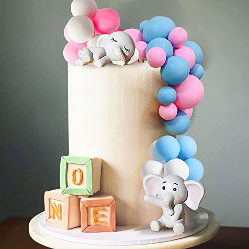 Jevenis Elephant Baby Shower Cake Decoration Boy Or Girl Cake Topper, Gender Reveal Party Supplies #TOP3