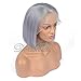 Dorabeauty Short Wigs 10 inches Natural Straight Bob Wigs for Black Women 130% Density Lace Front Wigs Human Hair with Natural Hairline (10, Grey)