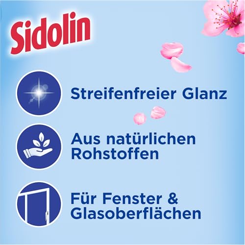 Sidolin Streifenfrei All in 1 Kirschblüte Glasreiniger (500ml), Blumenduft – Ansicht 3