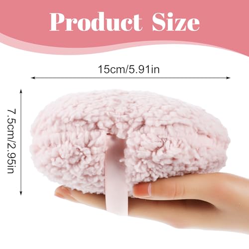 6'' Body Powder Puff - Ultra Soft, Large Round Velour, Reusable Face & Body Powder Applicator