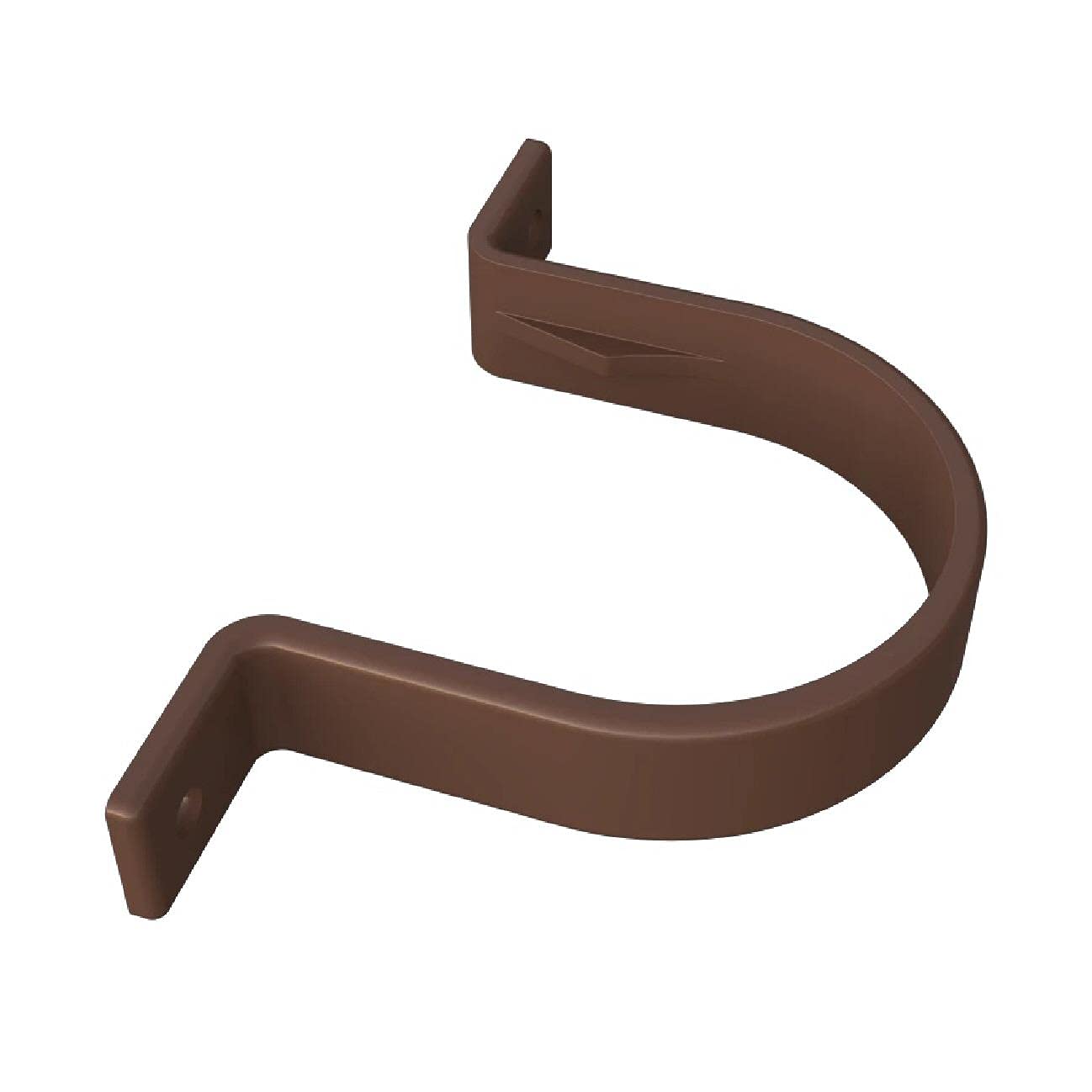 4 x Brown Round 68mm Flush Downpipe Brackets, Freeflow Low Profile, Flush Downpipe Brackets x 4