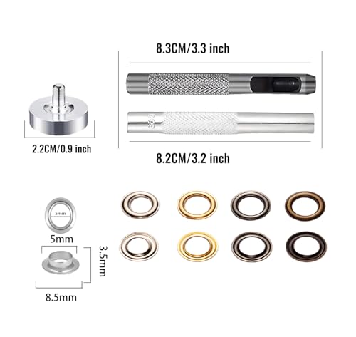 Uskerb 200 Sets Eyelet Punch Kit - 1/4 Inch Grommets for DIY Crafts, Clothing, Curtains, Leather with Storage Box - Durable Metal Eyelet Kit with Easy-to-Use Tools for Beginners and Professionals - Image 2