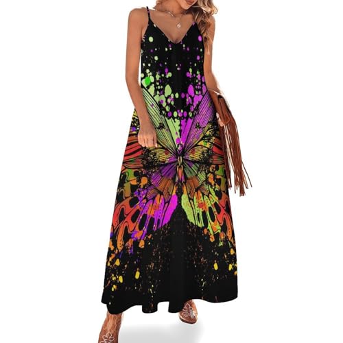 Robe longue papillon aquarelle fluide : la solution anti-chaleur pour vos voyages d'été