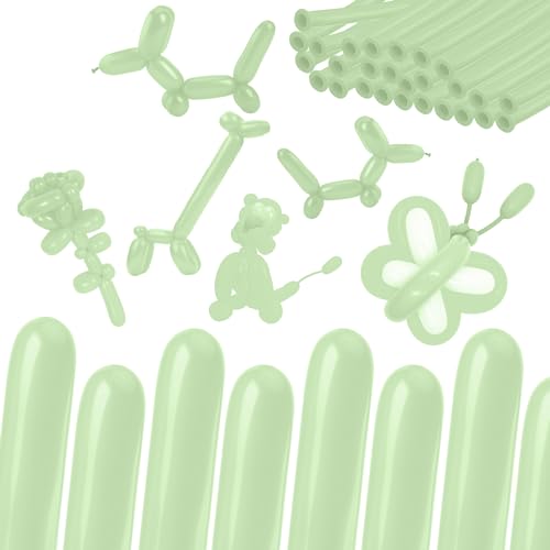 Image of 260 Balloons, 50pcs Maca Green Long Balloons for Arch, Animals Kit, Twisting