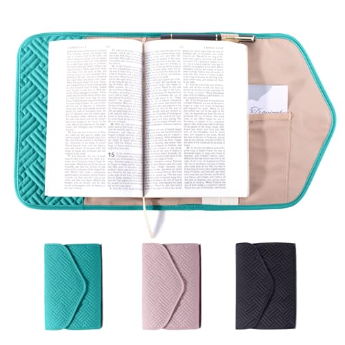Aplufine Reusable Book Cover with Magnet Closure - Adjustable Book Sleeve for Book Lovers Gift - Book Protector for Paperback -Book Covers for Hardcover - Book Pouch - Book Carrier Teal AM491