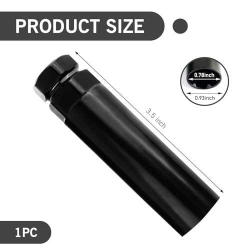 Image of Large 6 Spline Lug Nut Socket, Fuel Rim Lug Nut Lock Removal, Wheel Lock Key Replacement for Aftermarket 6 Spline Lug Nut, for 21 mm (13 /16 Inch) & 22 mm (7 /8 Inch) Hex Socket Wrench