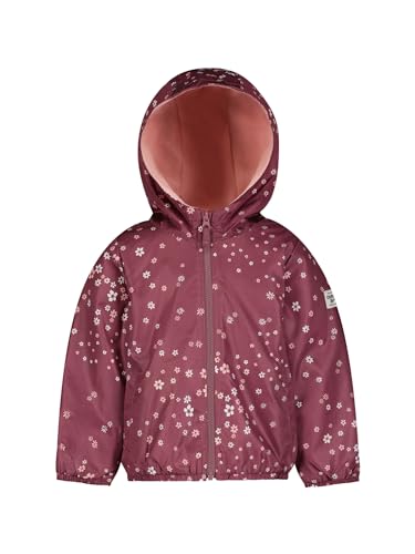 OshKosh B'gosh Girls' Fleece Lined Water Resistant Midweight Hooded Jacket, Grape Twist Ditsy Floral