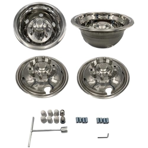 JOHNWELL 4PCS 10 Studs LUGNUTS Fitting for 2012-2022 RAM 4500 5500 Truck 19.5 SS 304 Wheel Simulator