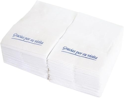 Prieto Larrey - Servilletas Bar Miniservis GRACIAS POR SU VISITA - 17x17cm Blanca - 5600 unidades - Ideales para hostelería