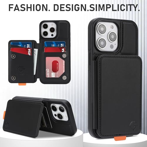 GUERNICA for iPhone 14 Pro Max (6.7") Case Wallet with Card Holder, RFID Blocking Leather Protection, Shockproof Women Men Phone Case for Apple 14 Pro Max, Black by GUERNICA - Image 8