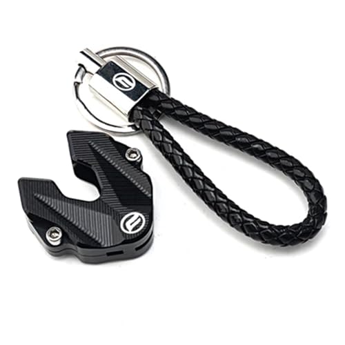 Boîtier de clé CFMOTO en métal CNC noir KKCR de haute précision avec sangle brodée