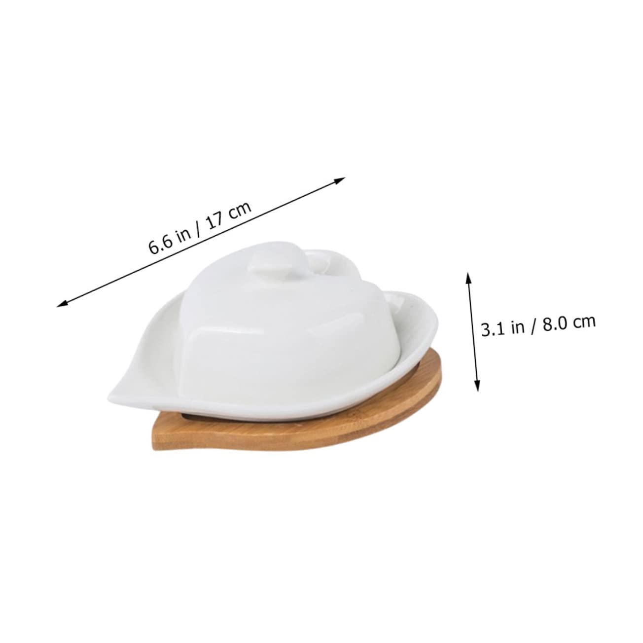 OUNONA 2 Juegos Plato de Decorativo de Cerámica con Tapa Juego de Azucarero y Lechero Diseño Corazón Utensilios de Mesa para Hogar