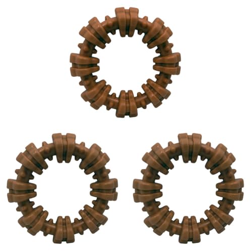 Image of Nylabone Textured Ring Power Chew Toy for Large Dogs, Durable Dog Toys for Aggressive Chewers, Strong Dog Chew Bones to Keep Them Busy, Flavor Medley, X-Large - 50+ lbs, 1 Count (Pack of 3)