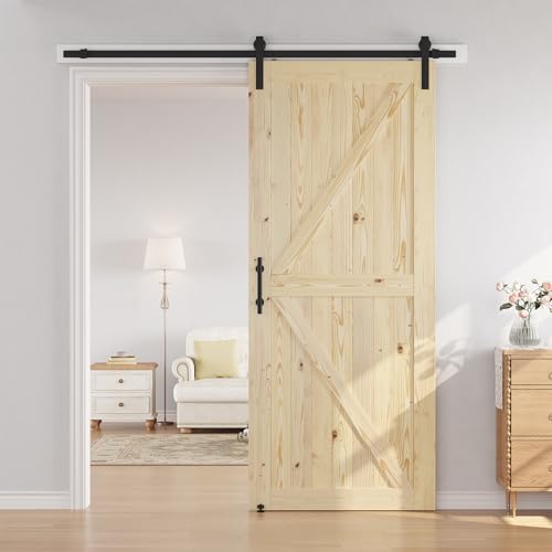 Image of SMARTSTANDARD 42in x 96in Sliding Barn Door with 7ft Hardware Kit Included