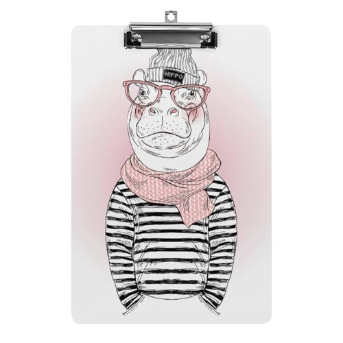 Pince A4 porte-formulaires avec motif hippopotame pour éviter le désordre