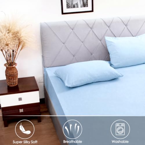 Full Sheet Set 4 Pieces Soft Cooling Breathable Microfiber Blue - image 5