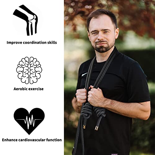 veimia Flow Rope for Fitness High Performance Double Woven Workout Rope Adjustable Flow Jump Rope for Men Women Training Indoor Outdoor Cardio Exercise Ropes for beginner by veimia - Used condition - Image 2