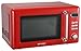 Emerson MWR7020RD Retro Compact Countertop Microwave Oven with Button Control, LED Display, 700W 5 Power Levels, 8 Auto Menus, Glass Turntable and Child Safe Lock, 0.7, Retro Red