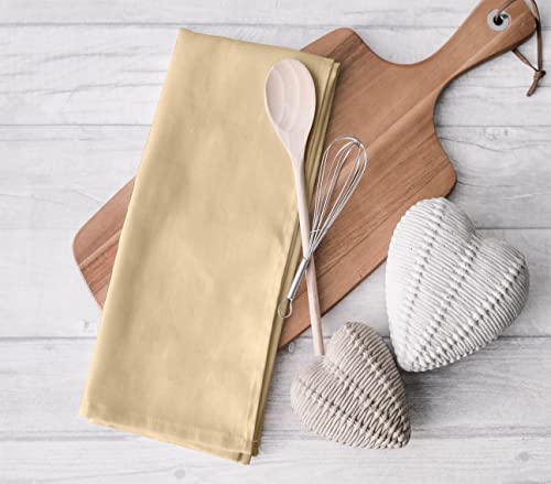 Ruvanti Flour Sack Towels 12 Pack 28X28 Inch, 100% Cotton Tea Towels, Reusable Kitchen Towels, Machine Washable, Absorbent Bar Towels - Dish Cloth Perfect For Drying Dishes & Cleaning - Camel #TOP7