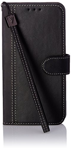 ACEABOVE Galaxy S6 Book Cover Case Leather Wallet cover with Hand Strap with STAND Flip Cover (Black)